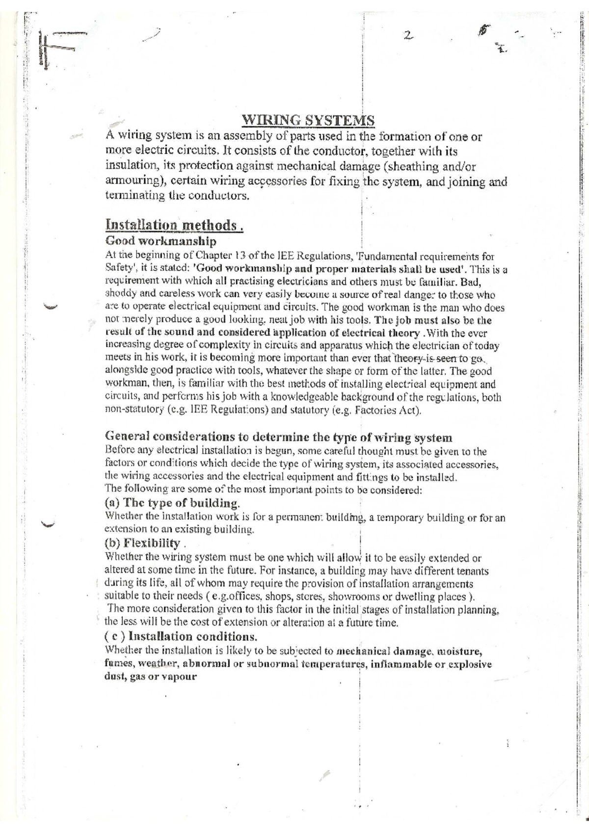1 Wiring Systems - Electrical and electronics engineering - Studocu