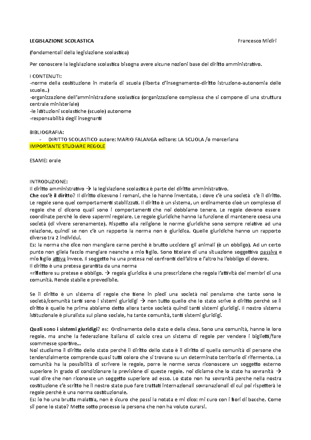 Legislazione Appunti - LEGISLAZIONE SCOLASTICA Francesco Midiri ...