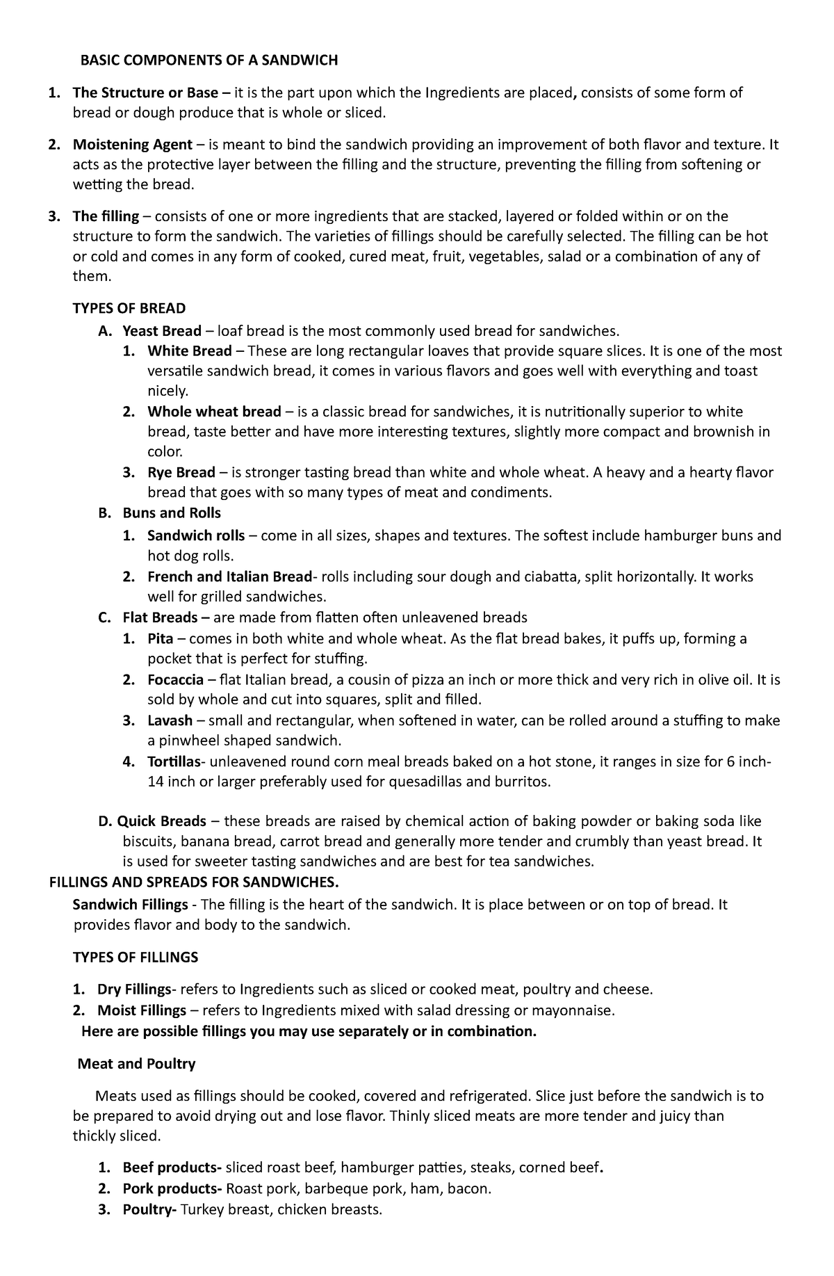 basic-components-of-a-sandwich-basic-components-of-a-sandwich-1-the