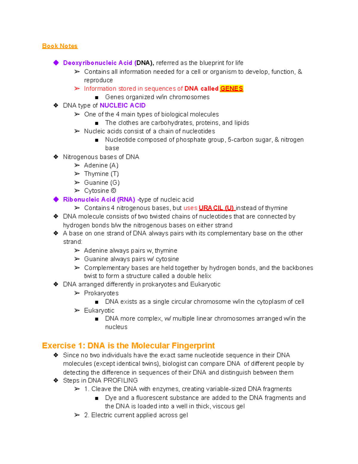 Biology Lab WK8- The Central Dogma of Biology - Book Notes ...