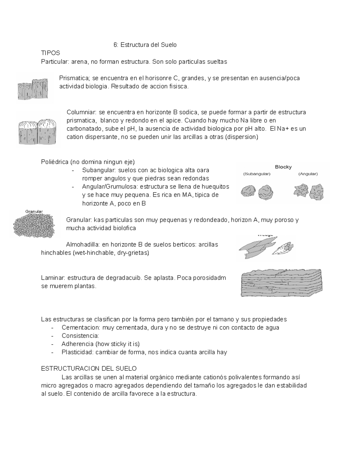 Edafologia 6 - Apuntes 2022/3 de Edafología - 6: Estructura del Suelo ...