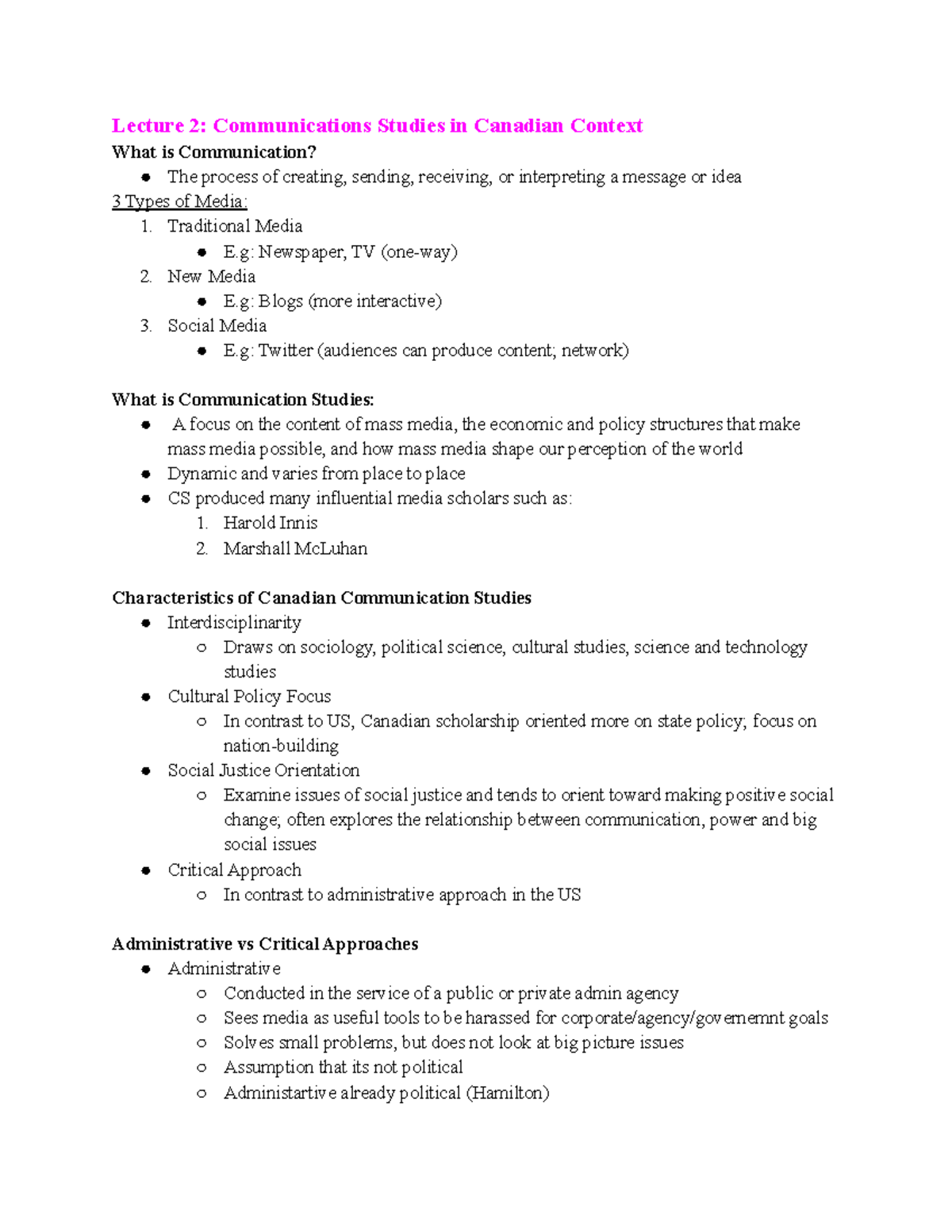 CS-101 Final Exam Review Sheet (2-4) - Lecture 2: Communications ...
