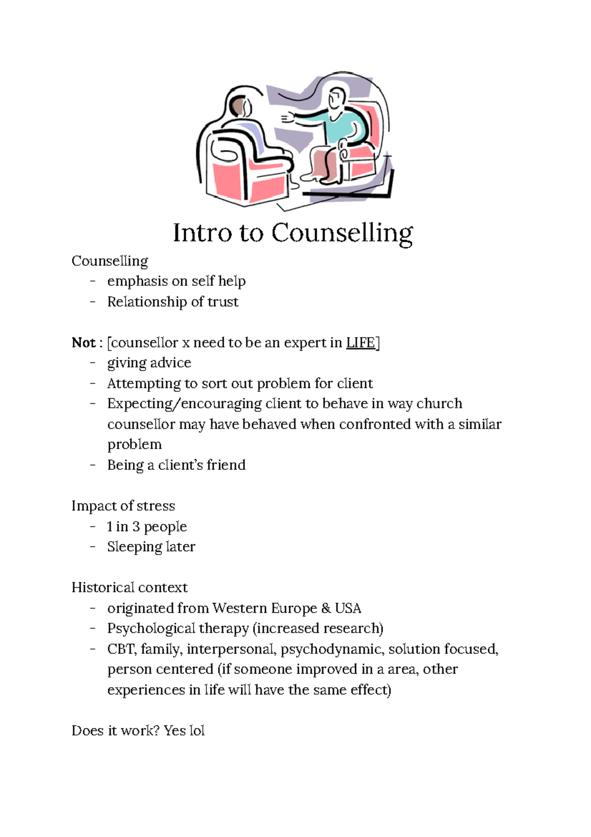 PSY3120 - Week 1 - Introduction To Counselling - Intro To Counselling ...