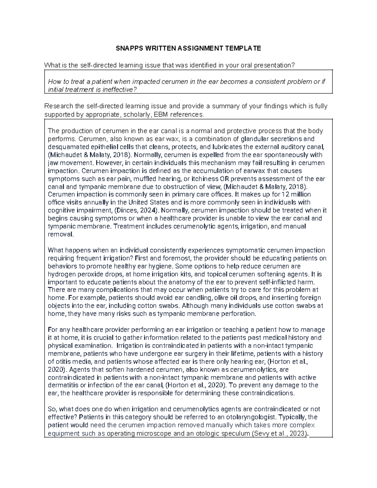 NR511 Snapps - snaps - SNAPPS WRITTEN ASSIGNMENT TEMPLATE What is the ...