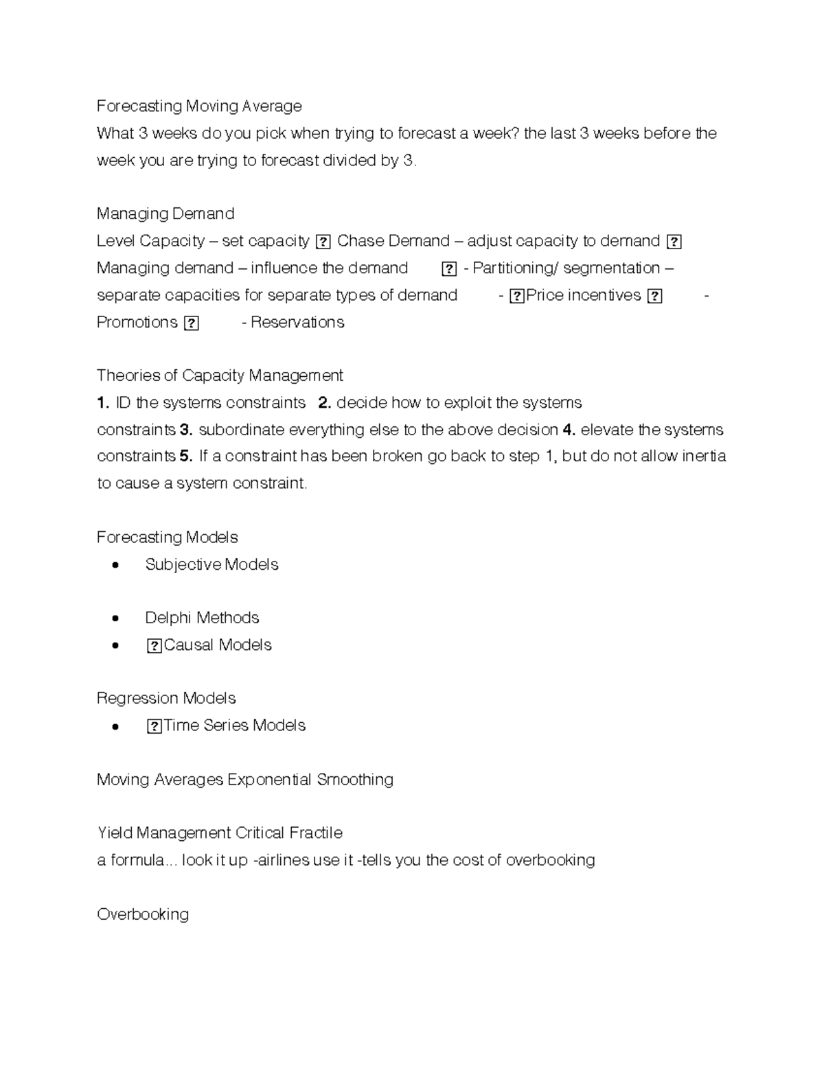 Ba302 11 - BA 302 study guide - Forecasting Moving Average What 3 weeks ...