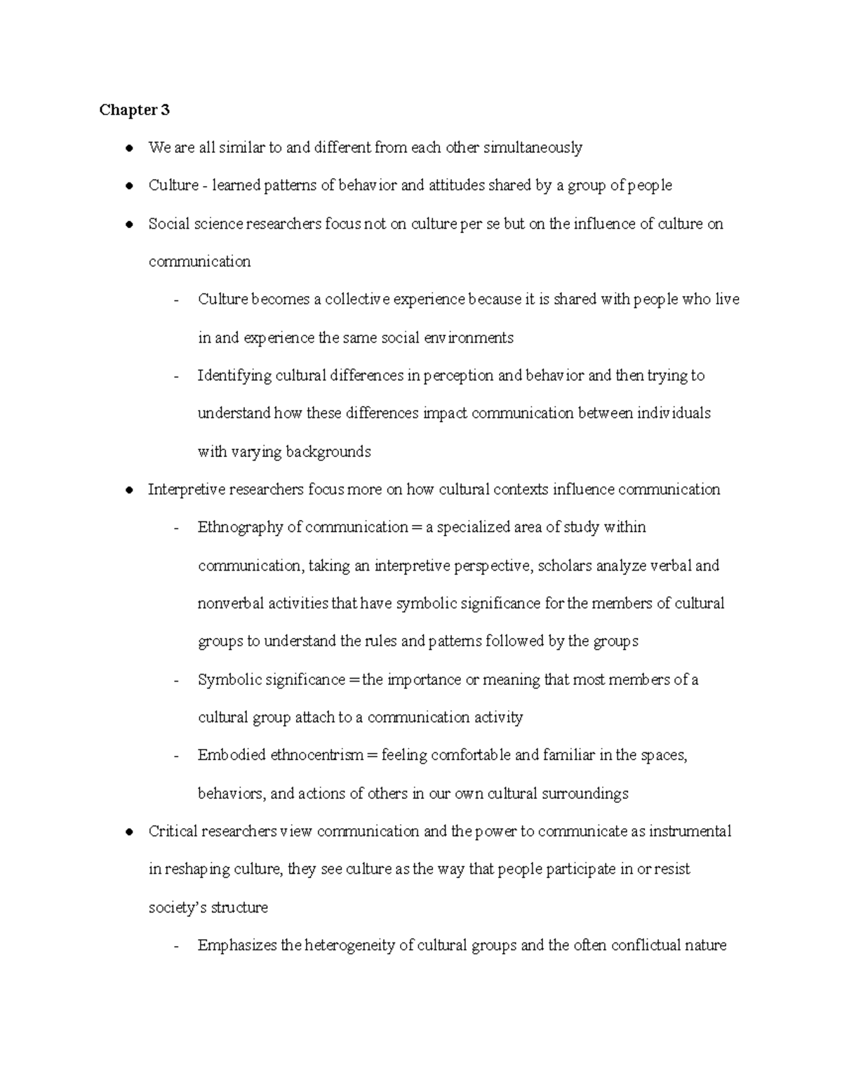 Intercultural Communication Chapter 3 Notes - Chapter 3 We are all ...