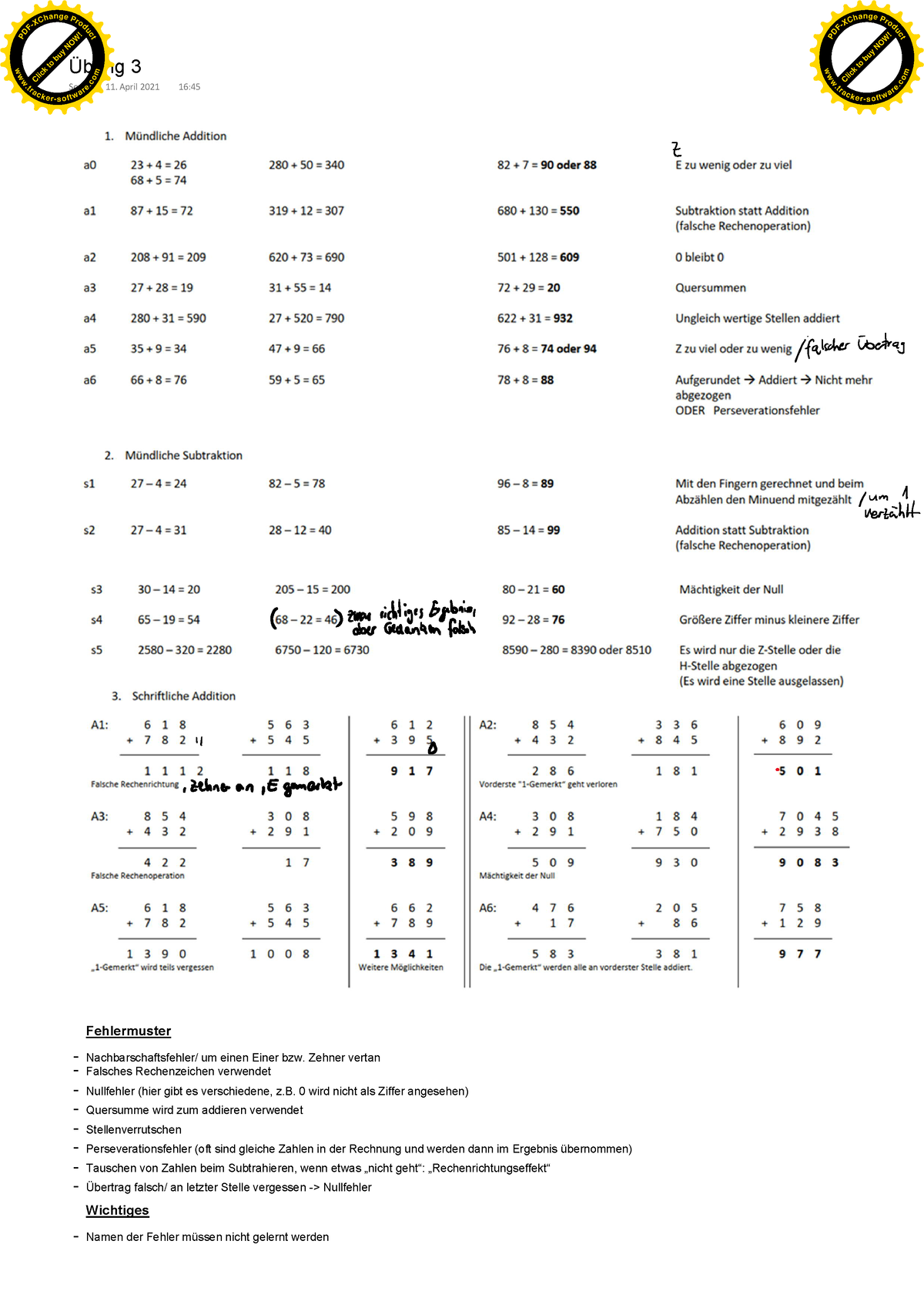 Übung 3 - Fehlermuster - Nachbarschaftsfehler/ Um Einen Einer Bzw ...