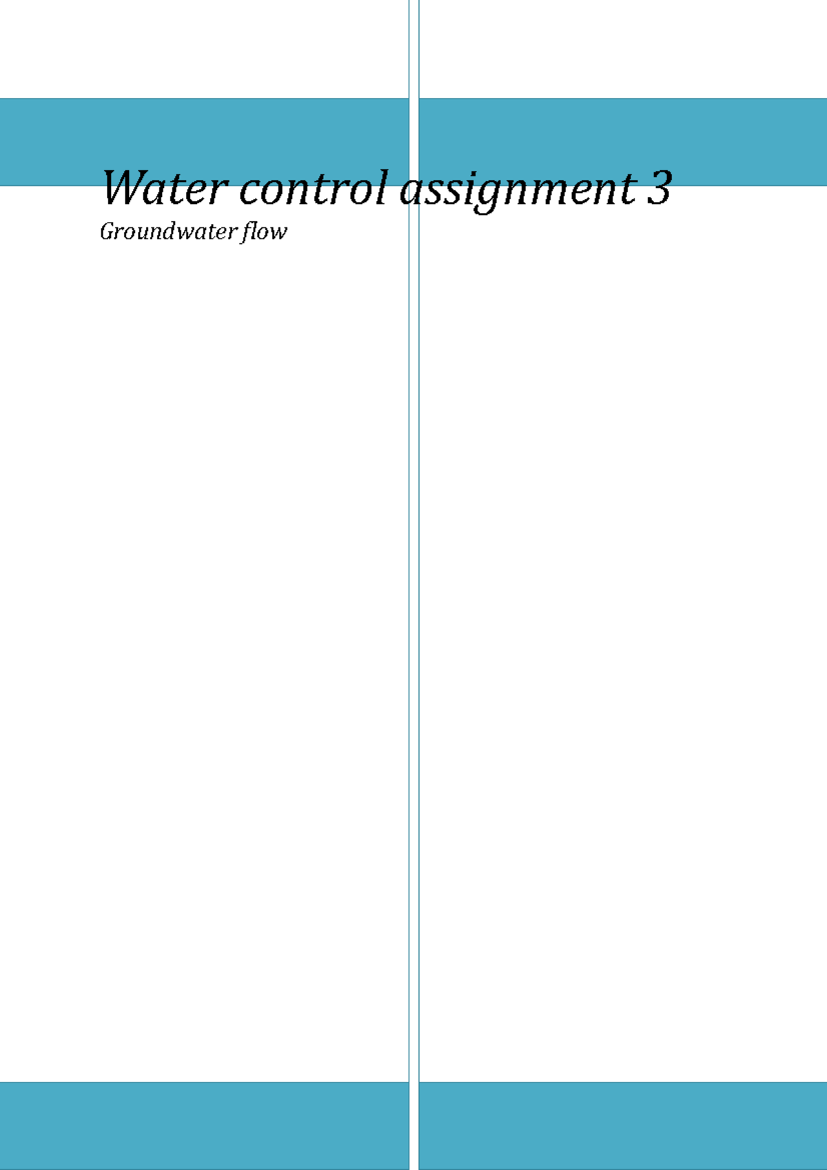 assignment in water