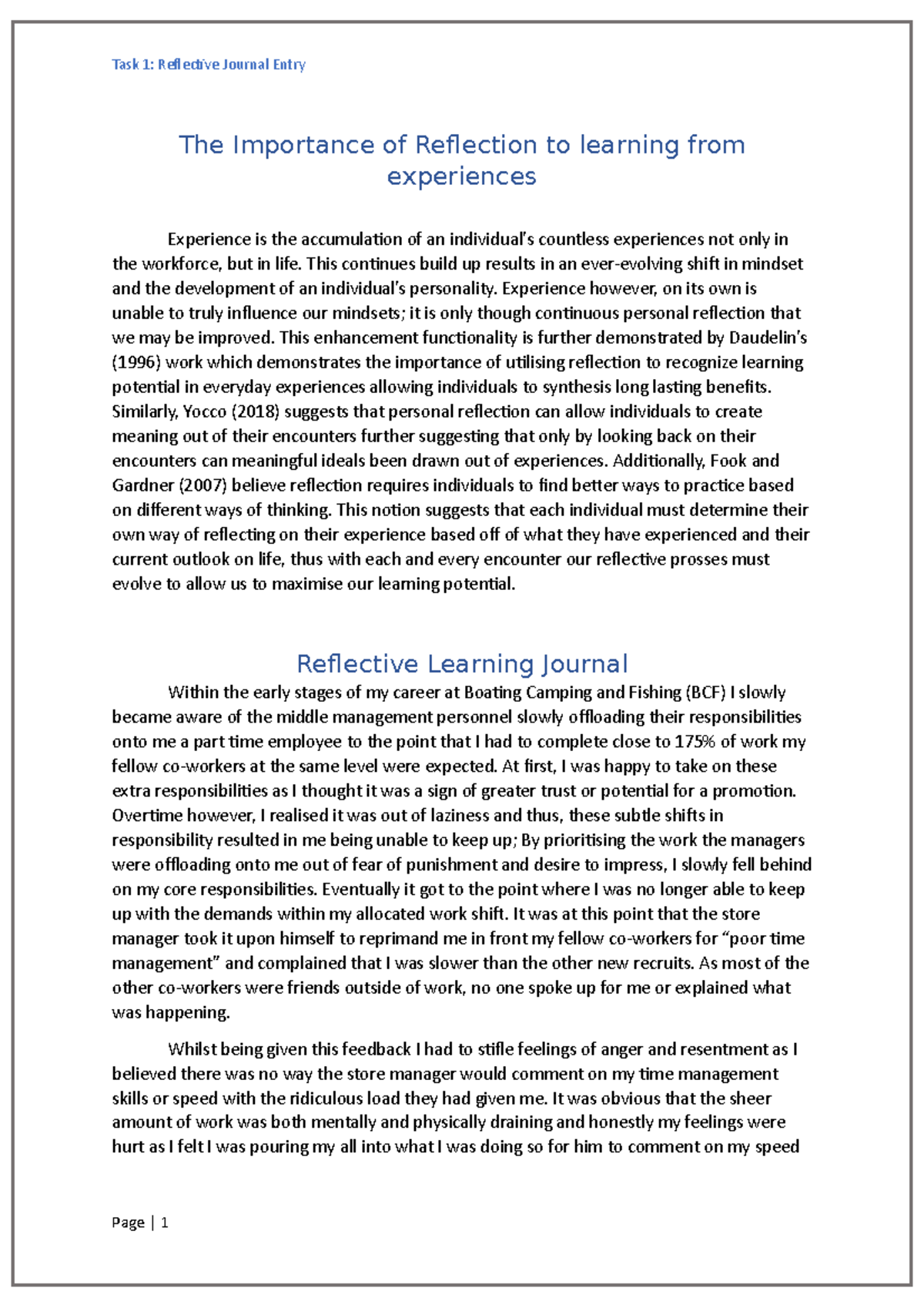 essay on your reflection on the importance of understanding