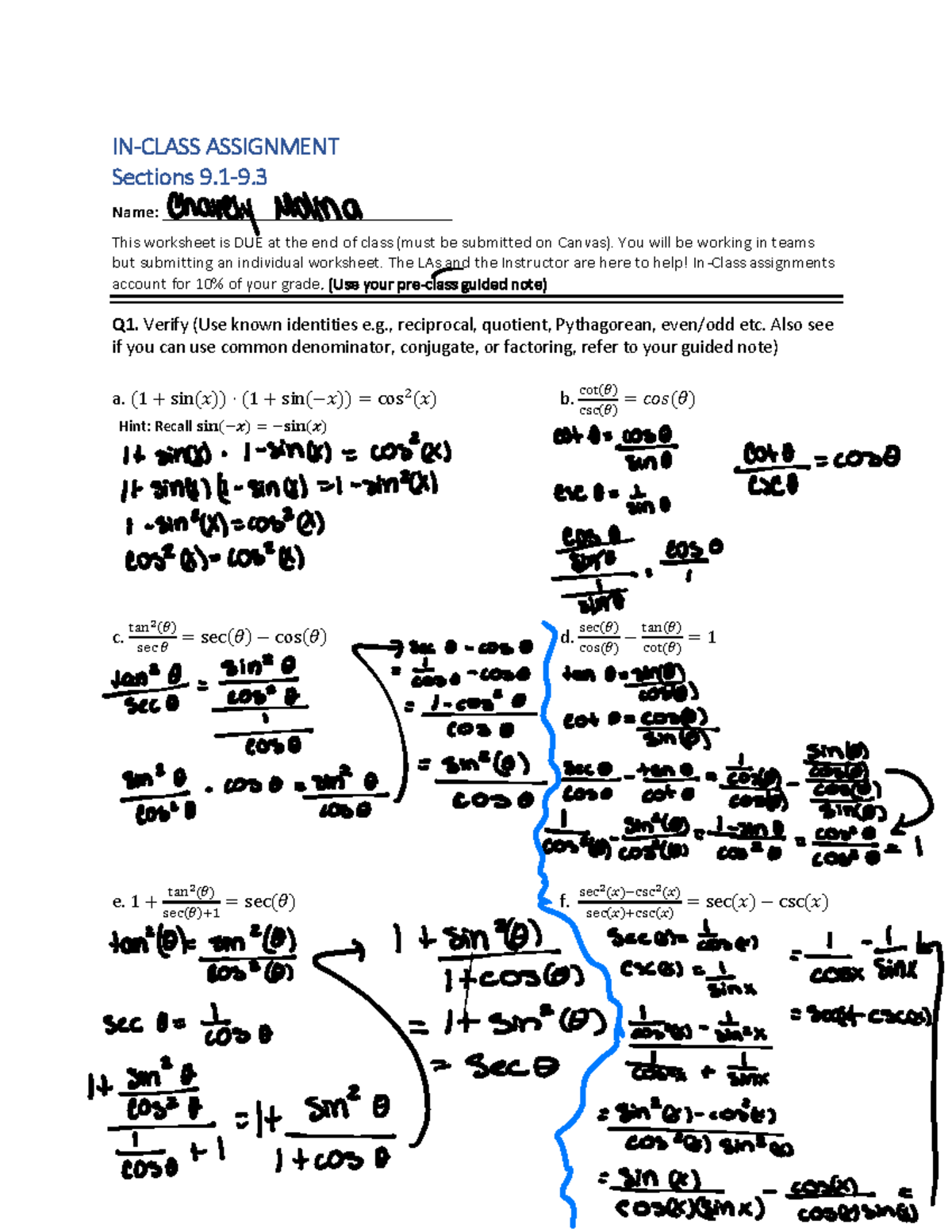 11th+week+-In-class - In class assignment - IN-CLASS ASSIGNMENT ...
