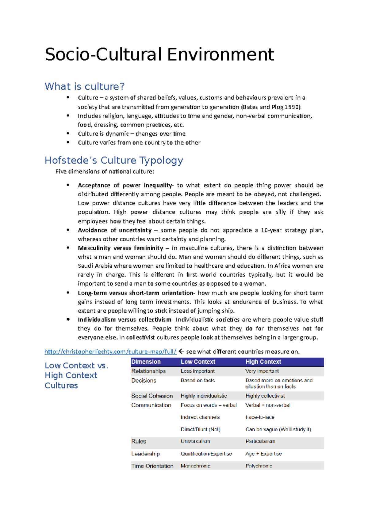 Lecture 6 - Socio-Cultural Environment - Socio-Cultural Environment ...