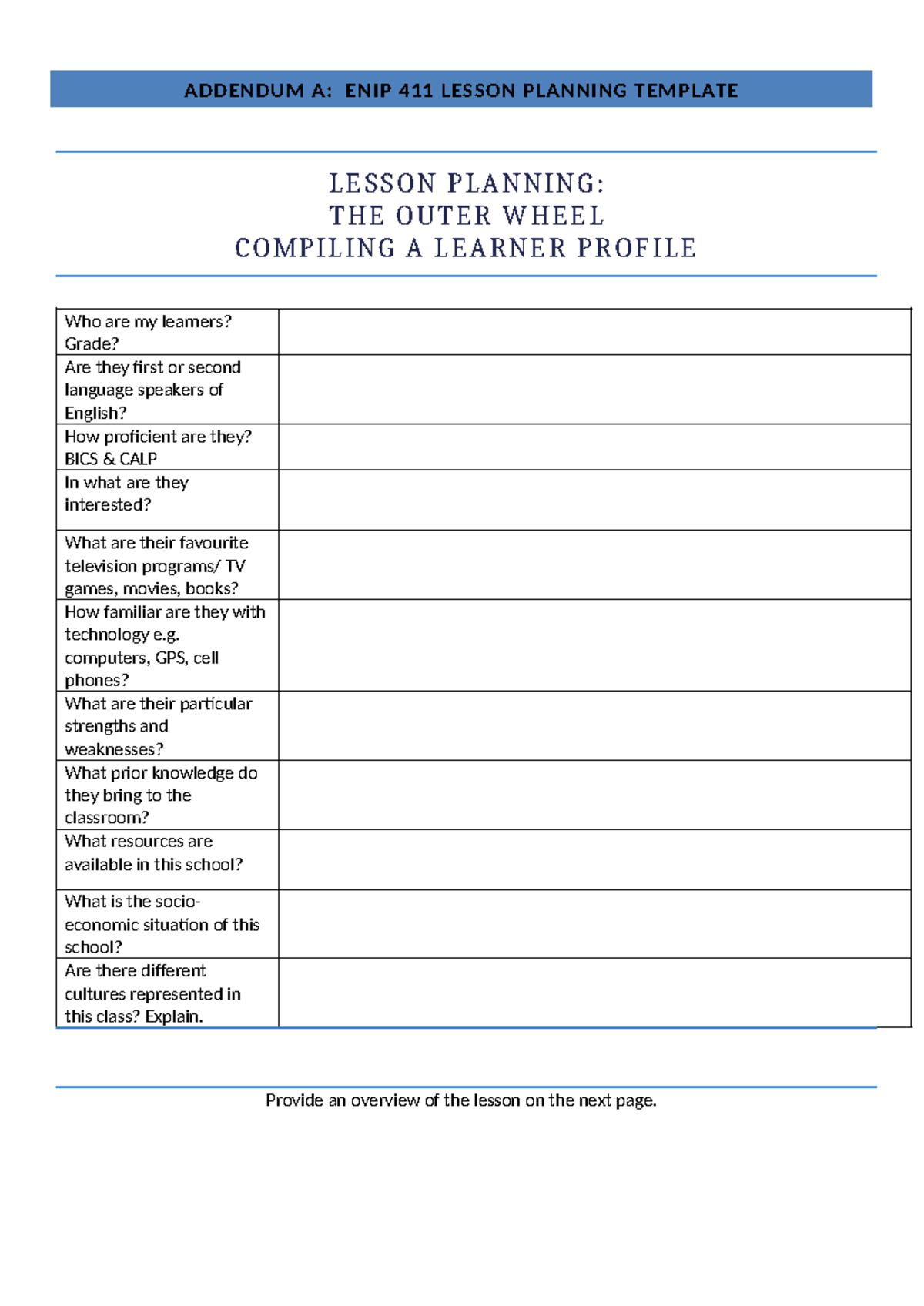 English+Lesson+Planning+Template+2020 - ADDENDUM A: ENIP 411 LESSON ...