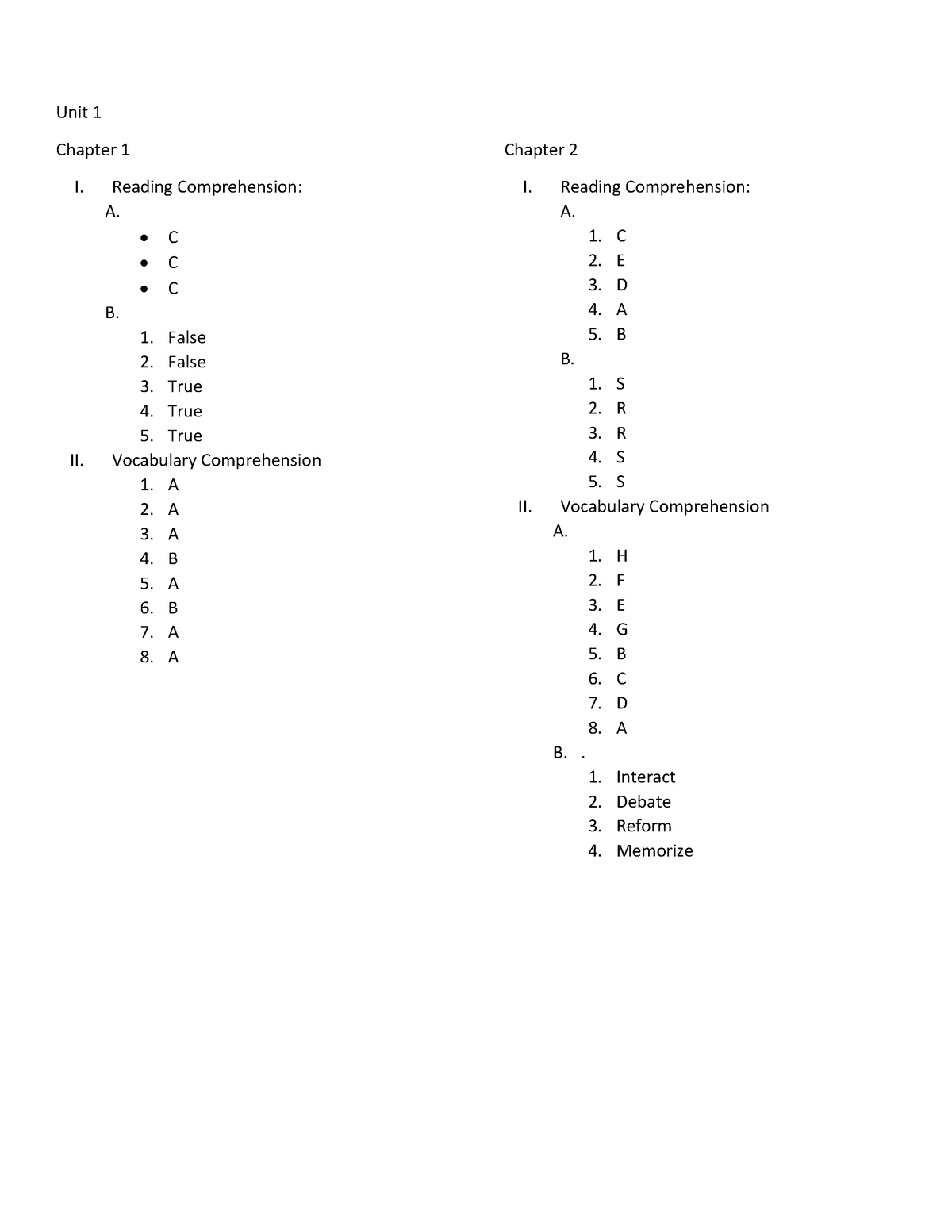 Unit 1-3 Reading + Vocab Comprehension - Unit 1 Chapter 1 I. Reading ...