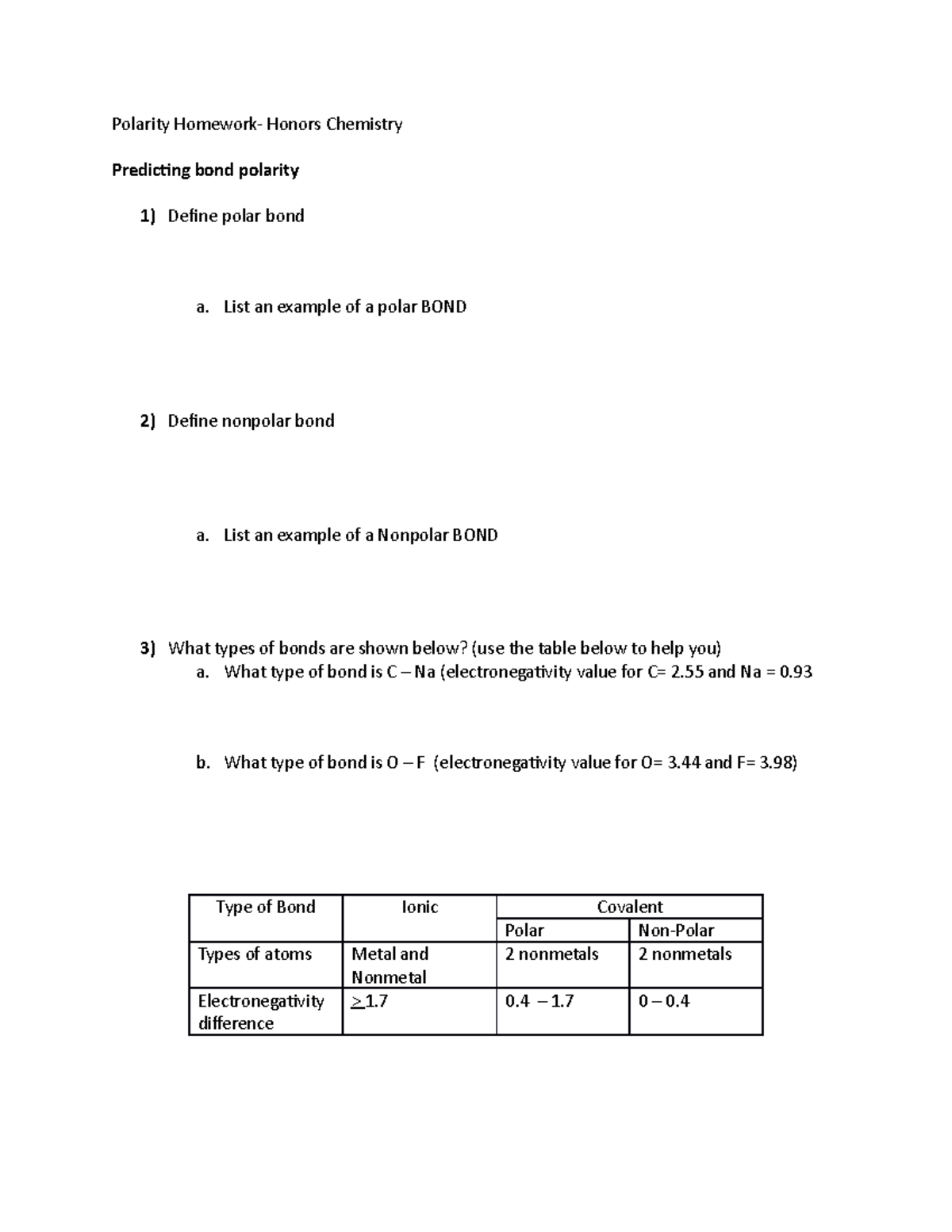 polarity-hw-honors-polarity-homework-honors-chemistry-predicting