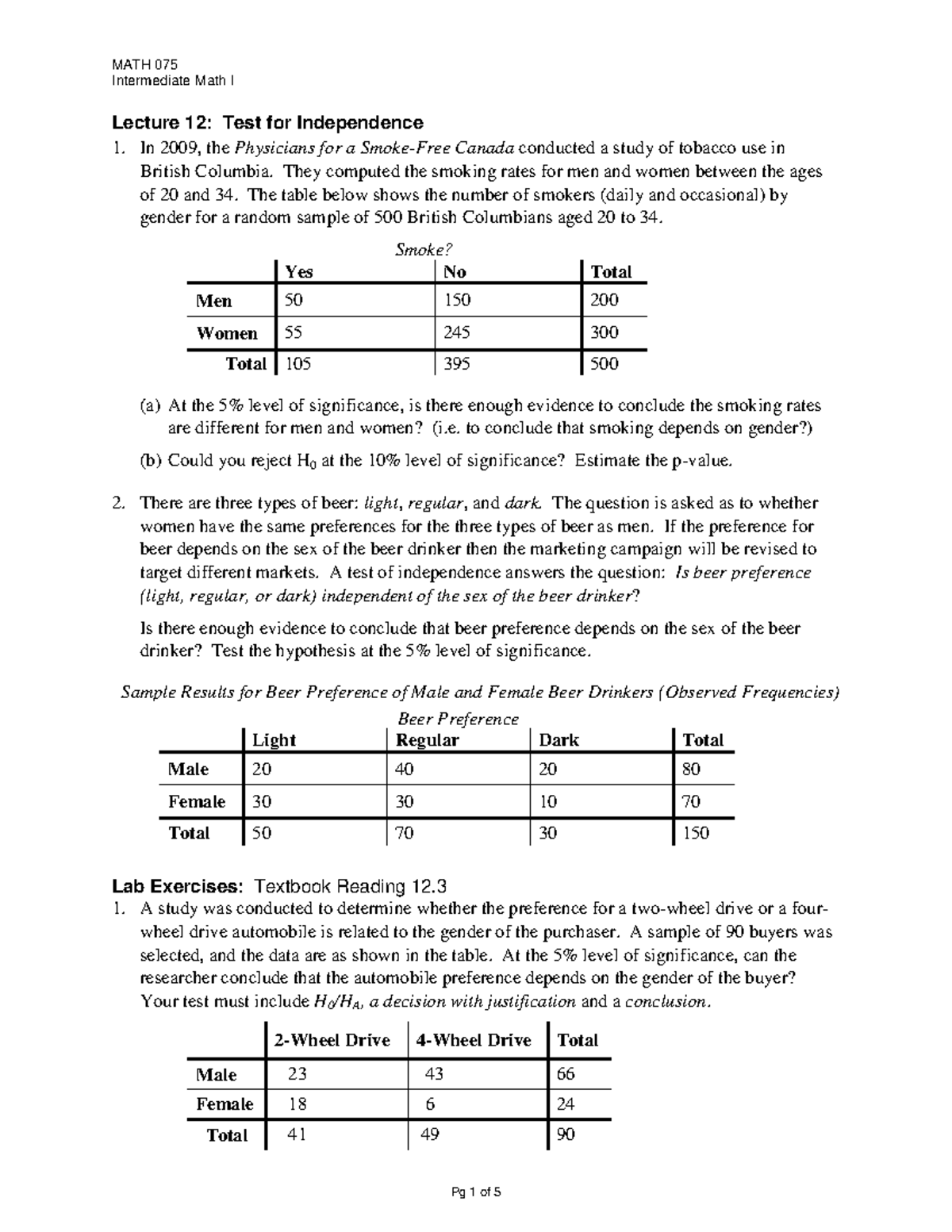 Lecture 12 MATH075 - Winter 2021 (intermediate math I) Class (12 ...