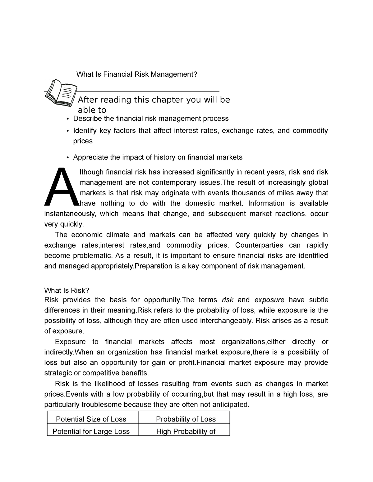 financial risk management dissertation topics