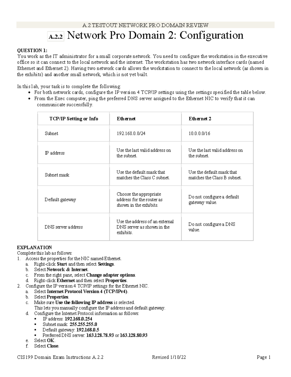 A Helps With Configuration A TESTOUT NETWORK PRO DOMAIN REVIEW A 2 