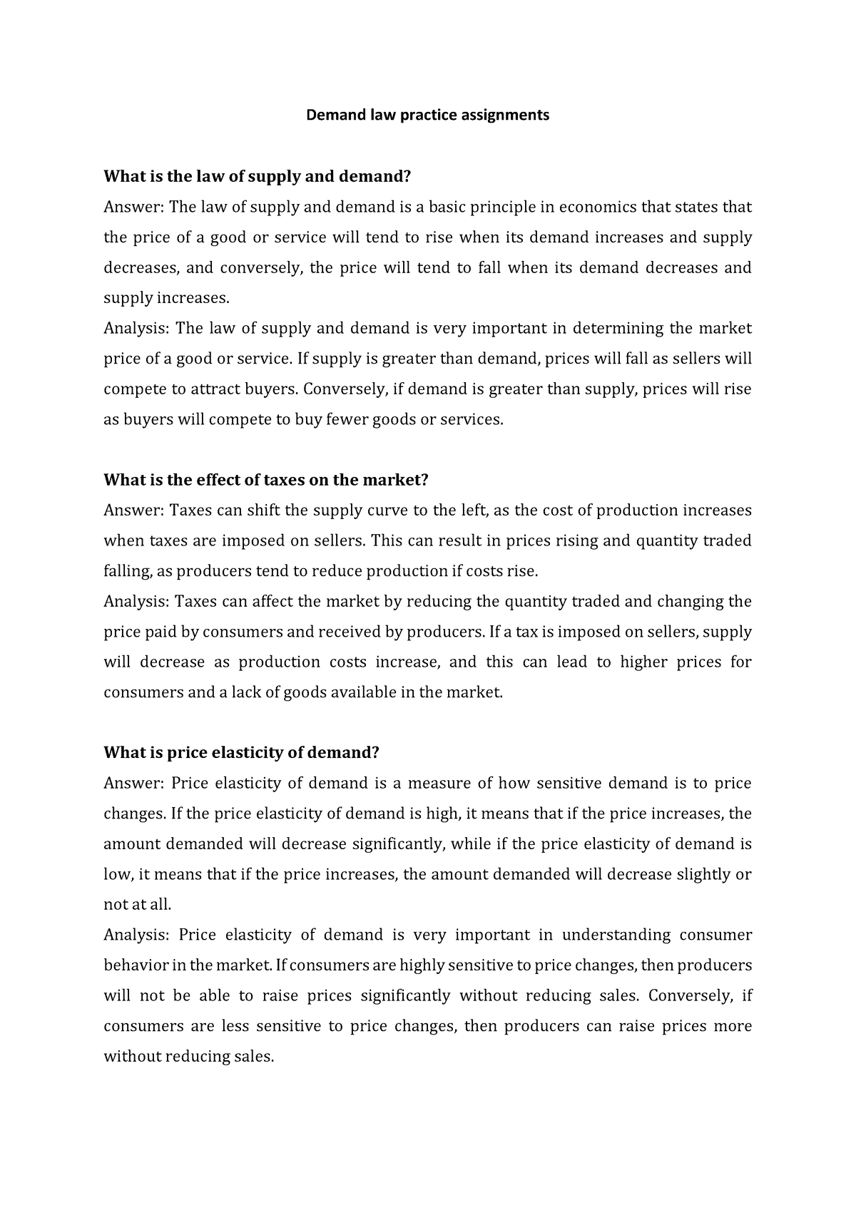 demand-law-practice-assignments-analysis-the-law-of-supply-and