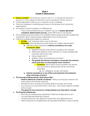 The Research Experience Notes - Week 1 & 2: Chapters 1- Chapter 1 ...