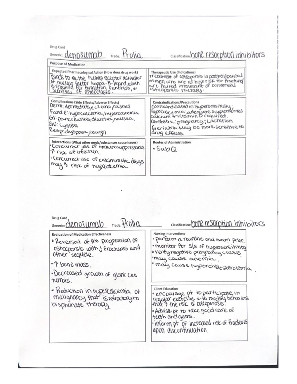 Drug Card - drug card - NUR 168 - Studocu
