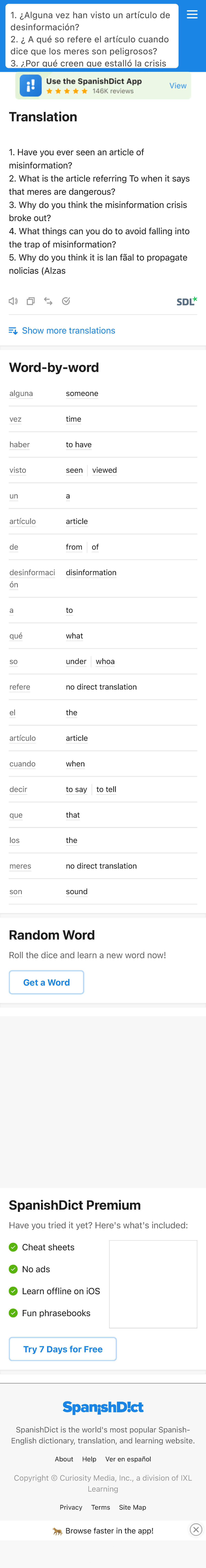 1. ¿Alguna vez han visto un artículo de Spanish Translator ...