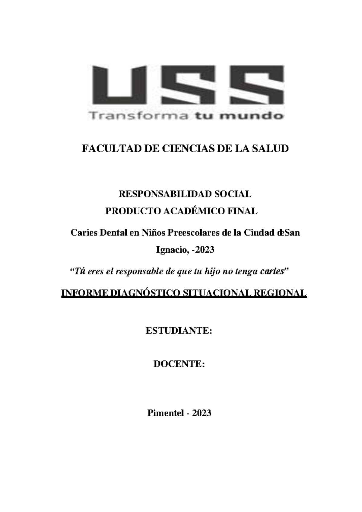 Ejemplo Desarrollado DEL IDSR - FACULTAD DE CIENCIAS DE LA SALUD ...