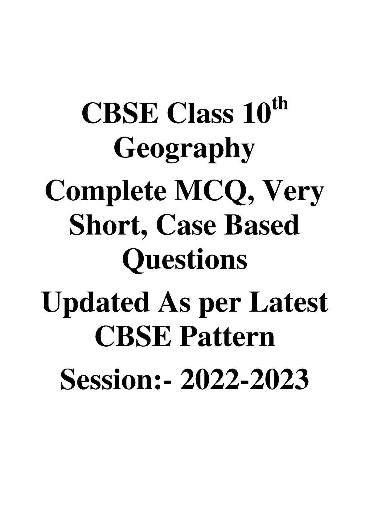 geography case study questions class 10