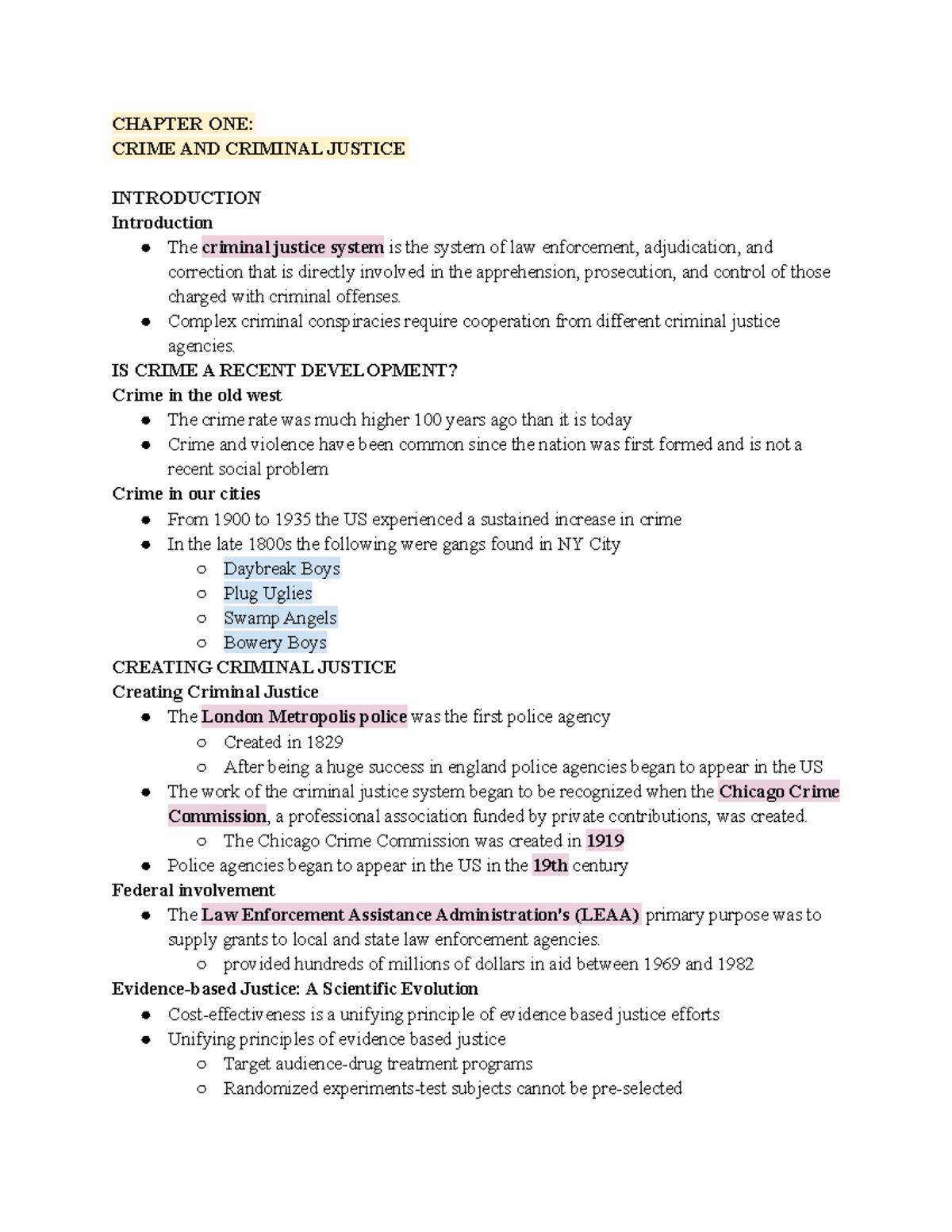 Criminal Justice Ch - CHAPTER ONE: CRIME AND CRIMINAL JUSTICE ...