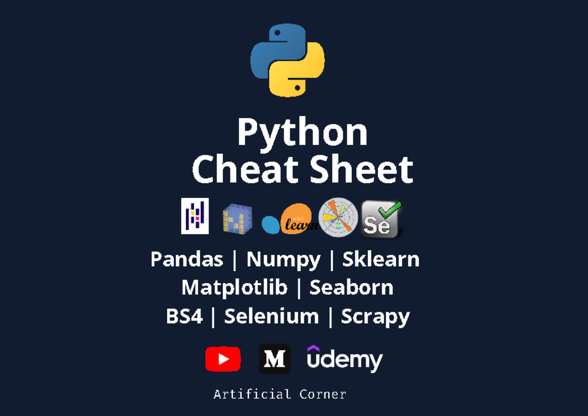 Python For Data Science Cheat Sheet Pandas Numpy Sklearn Matplotlib Seaborn Bs