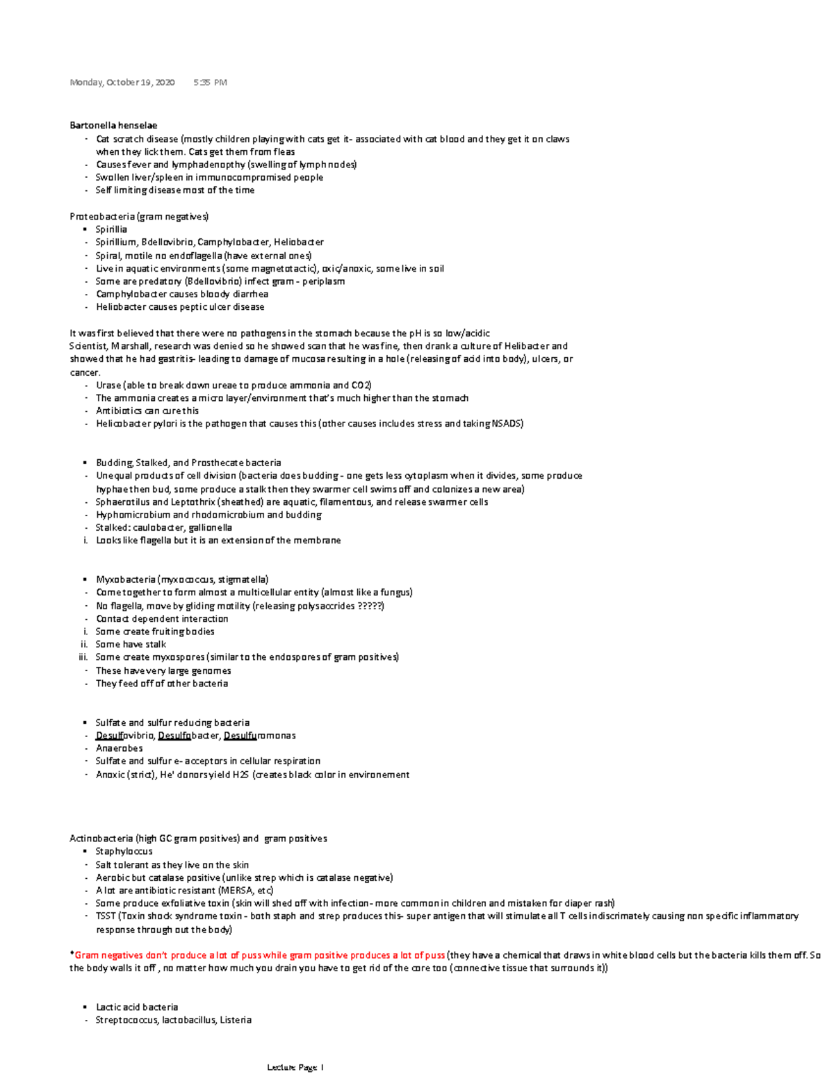 Bartonella henselae - Lecture notes 13 - Cat scratch disease (mostly ...