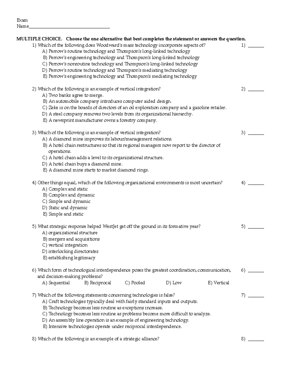 C14 - practice questions for chapter 14 - G0