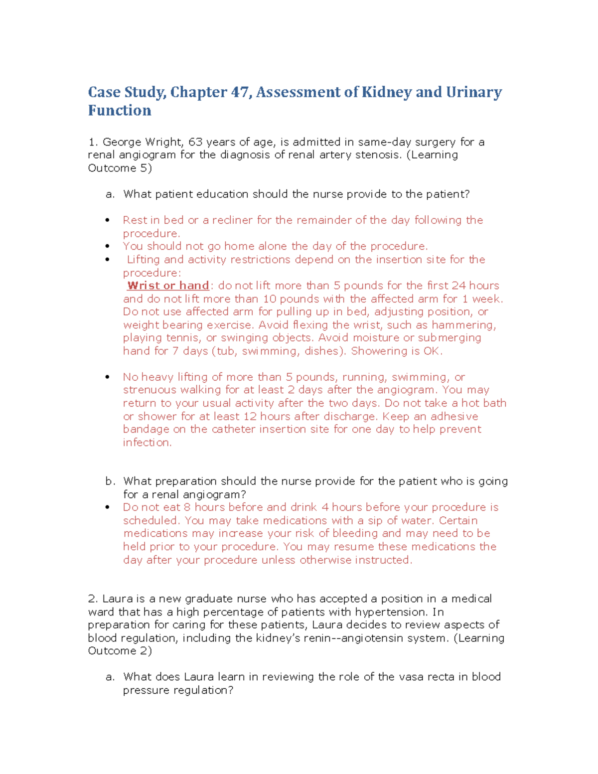 case study chapter 53 assessment of kidney and urinary function