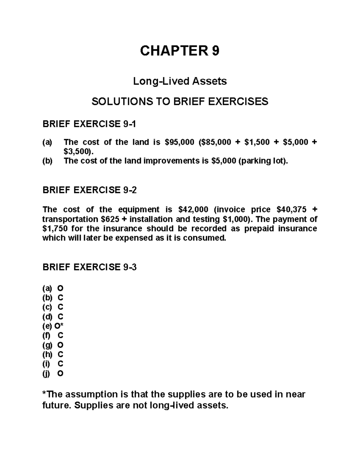 Chapter 9 - Suggested Problems - Solutions Corrected E9-9 - CHAPTER 9 ...