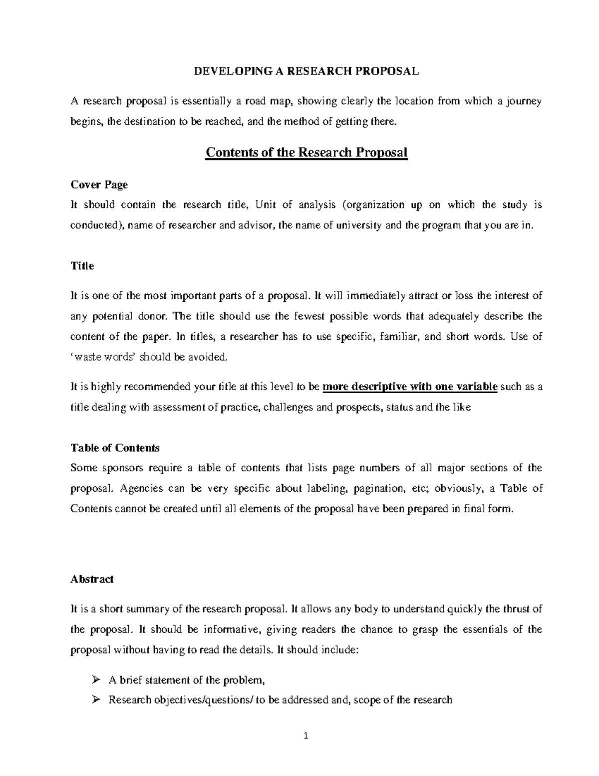 Developing Research proposal - DEVELOPING A RESEARCH PROPOSAL A ...