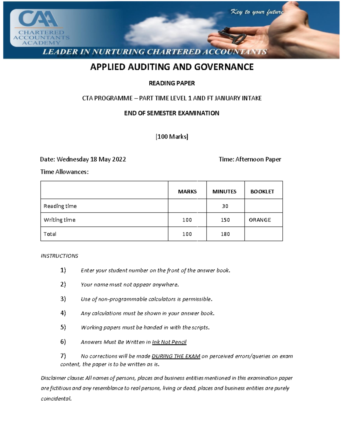 CTA 1 FT JAN Audit EOS- Scenario final - APPLIED AUDITING AND ...