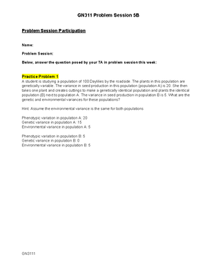 Prokaryotic Regulation Problem Session worksheet - Problem Session ...