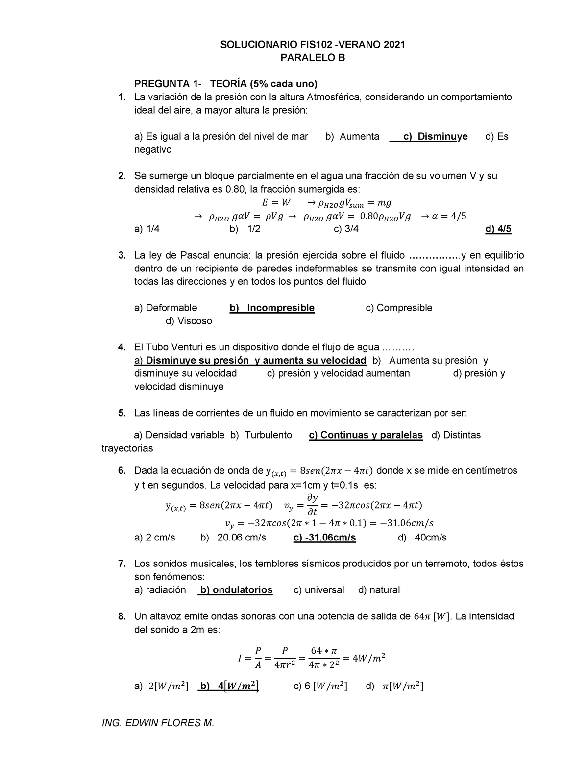 Solucionario 1ER Parcial FIS102 -B - SOLUCIONARIO FIS102 -VERANO 2021 ...