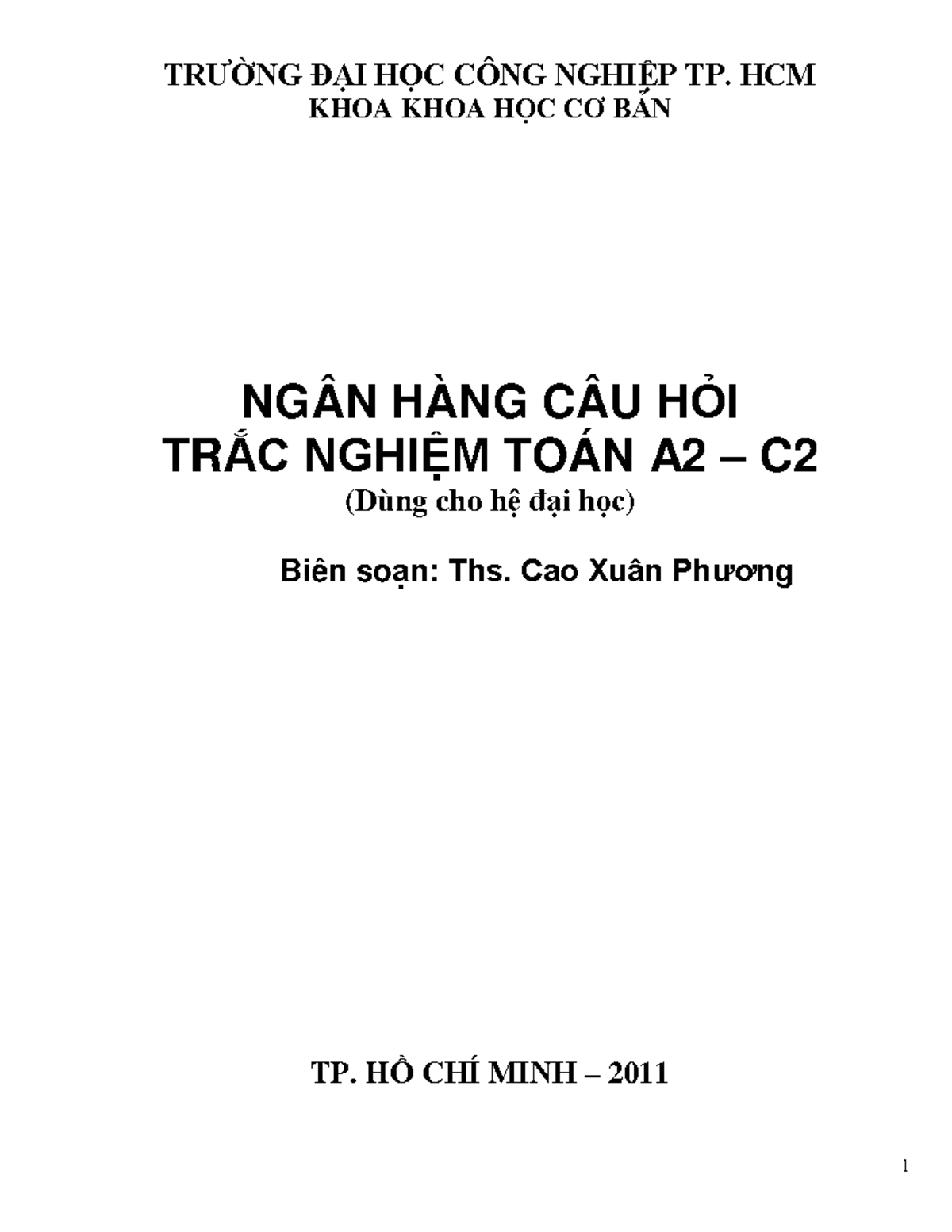 Toán-cc - tư tuwowrgn hồ chí minh toán cao cấp thứ 2 ngày - TRƯỜNG ĐẠI ...