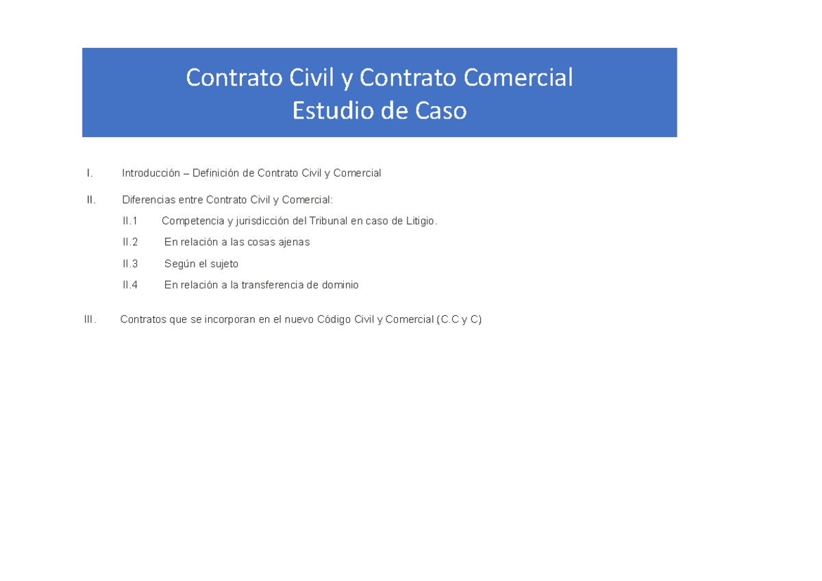 Estudio de caso - ANALISIS DE CASO DIFERENCIA ENTRE CONTRATOS CIVILES Y