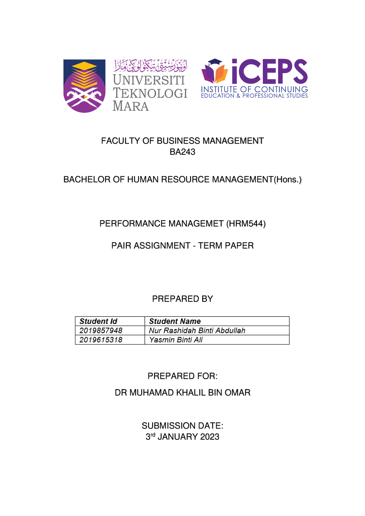 term paper on management pdf