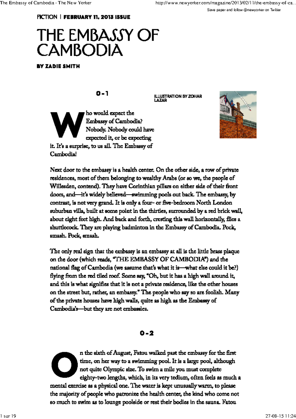 The Embassy of Cambodia - The New Yorker - English I - ..Save paper and ...