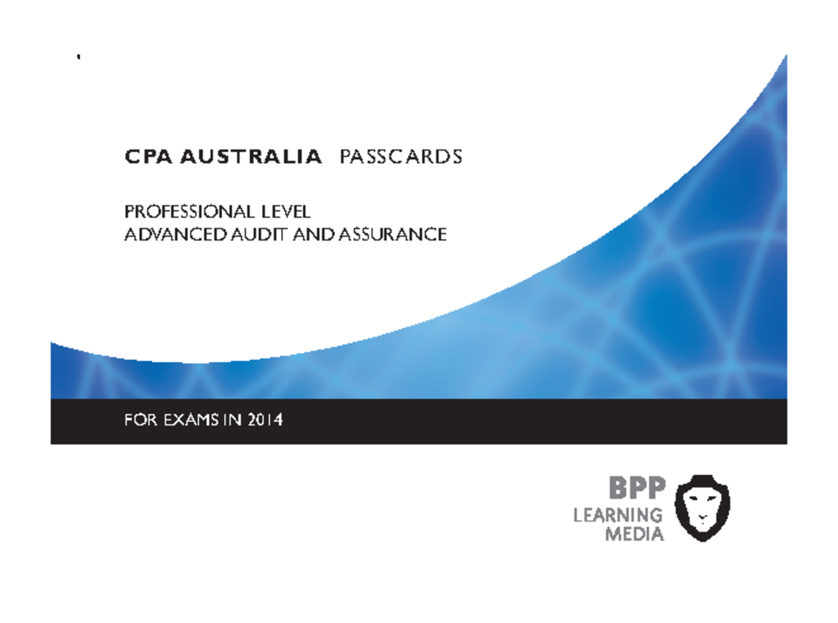 CPA 13 Audit And Assurance Passcards 2014-2 - CPA13PC14_ACF6PC09 ...