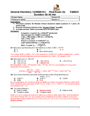 Report - Exp4 - CHEM 104 - Dept. Of Chemistry & Earth Sciences ...