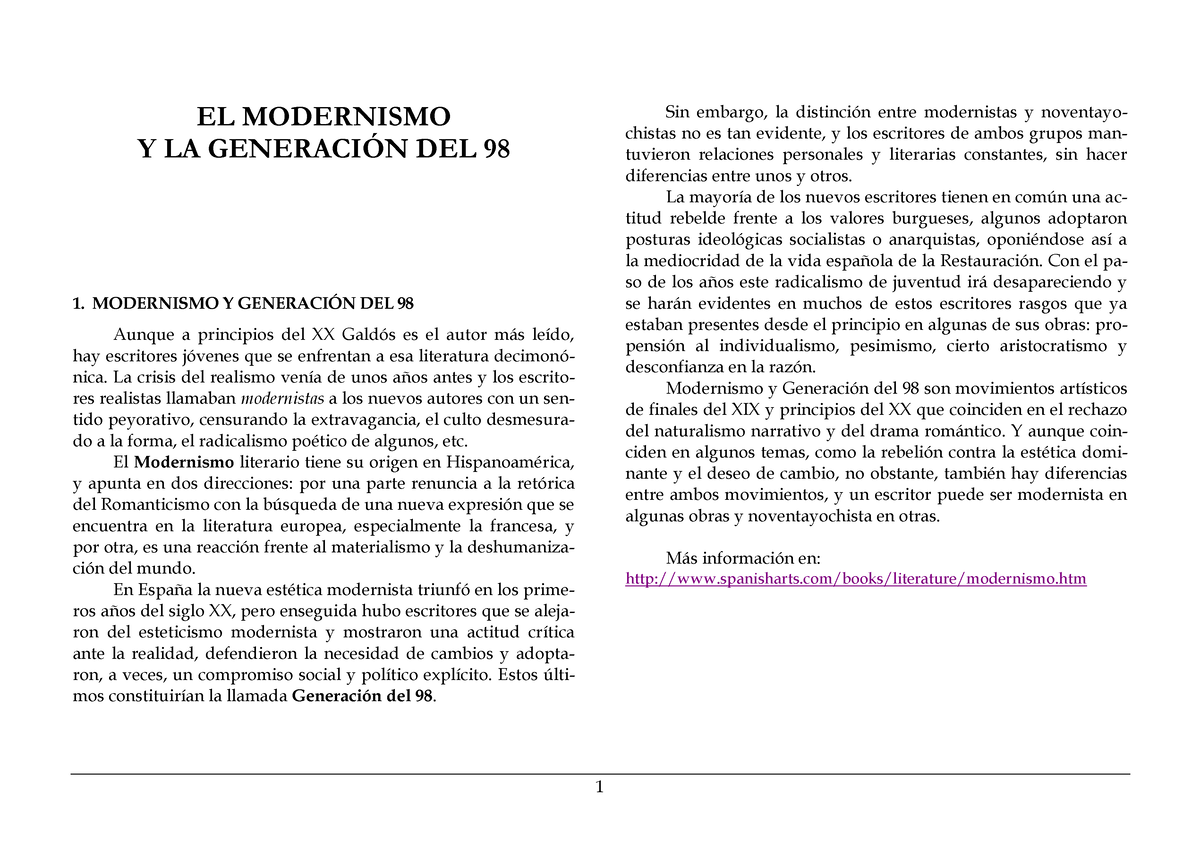 Modernismo Y 98 Files Wordpress El Modernismo Y La GeneraciÓn Del 98