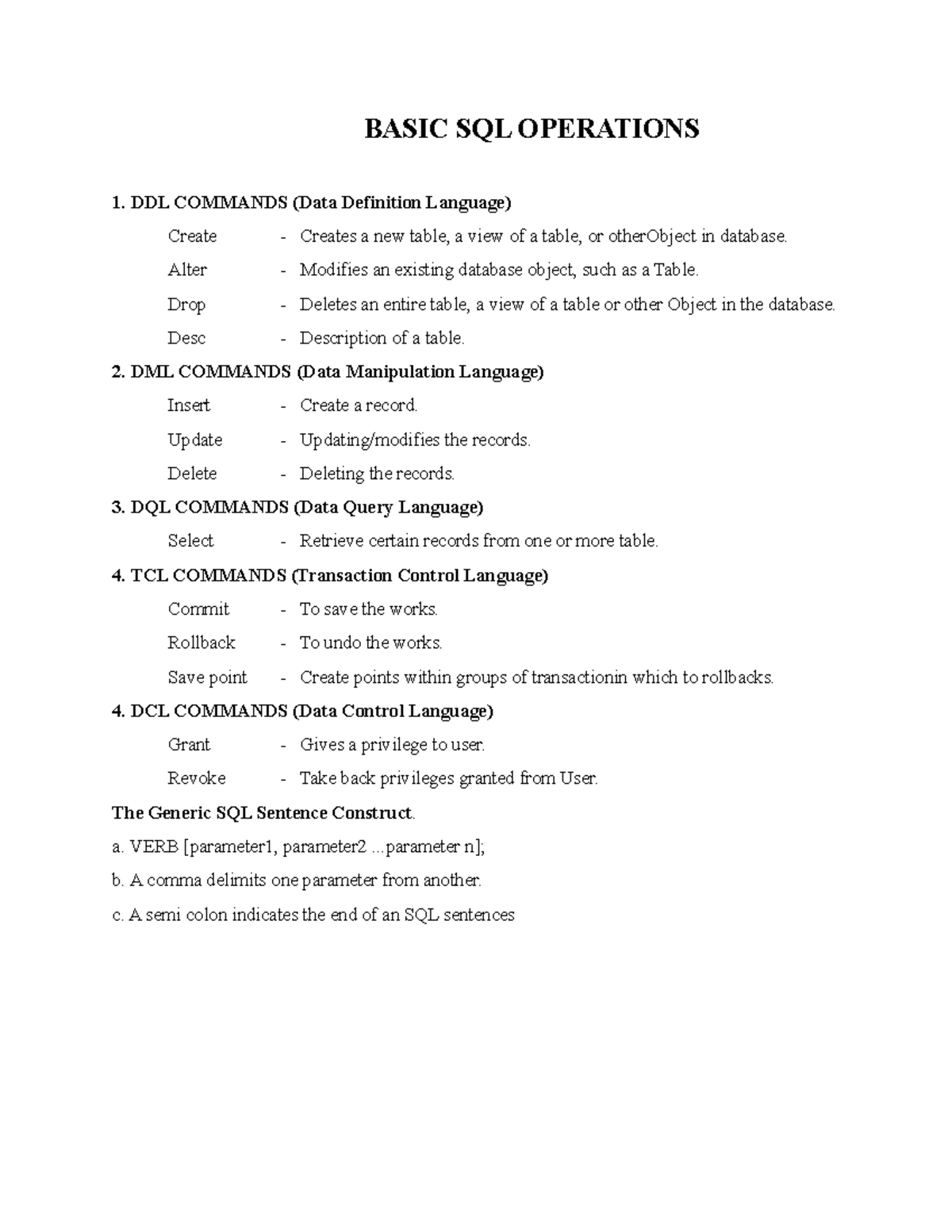 dbms-prc1-dbms-prc1-basic-sql-operations-1-ddl-commands-data