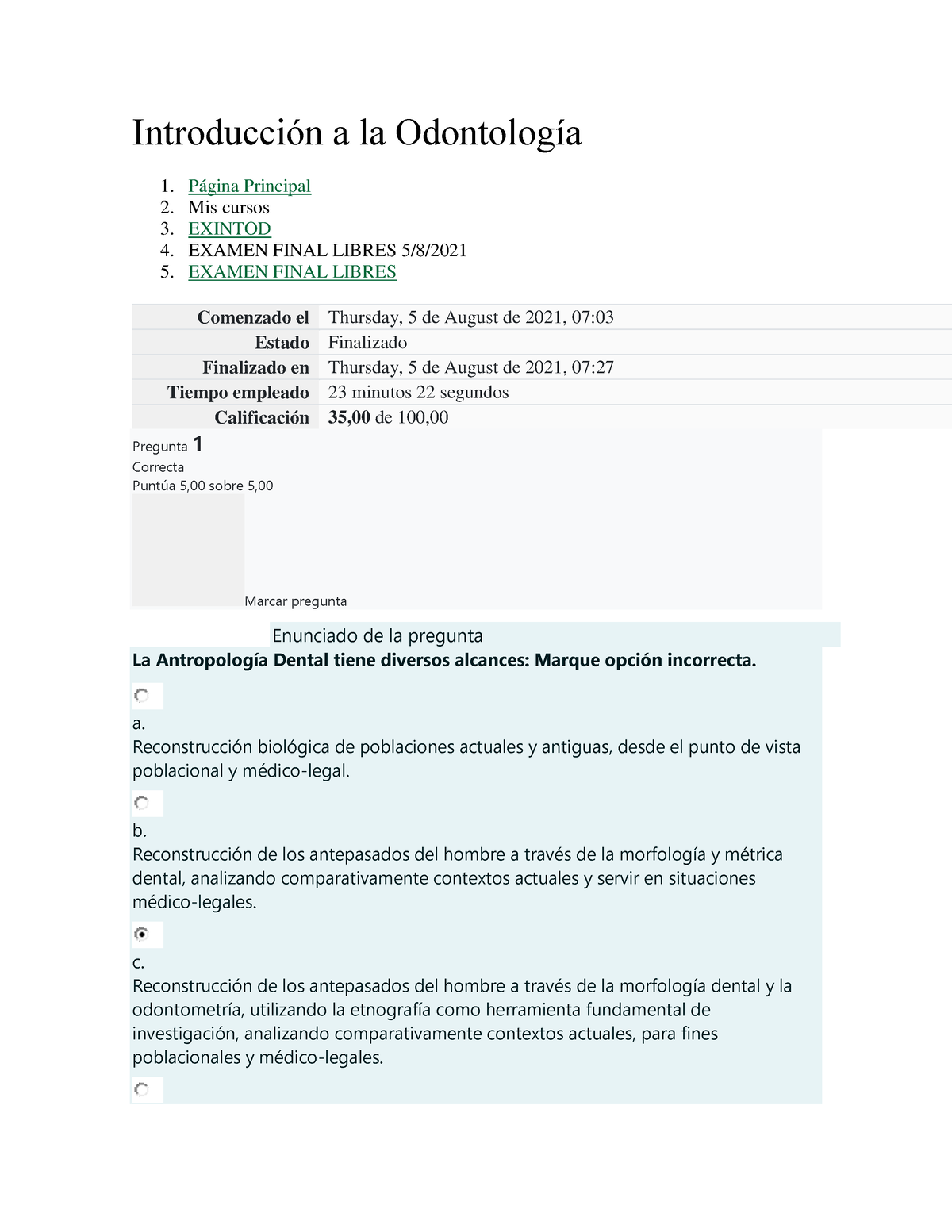 Introducción A La Odontología 2°mesa - Introducción A La Odontología 1 ...