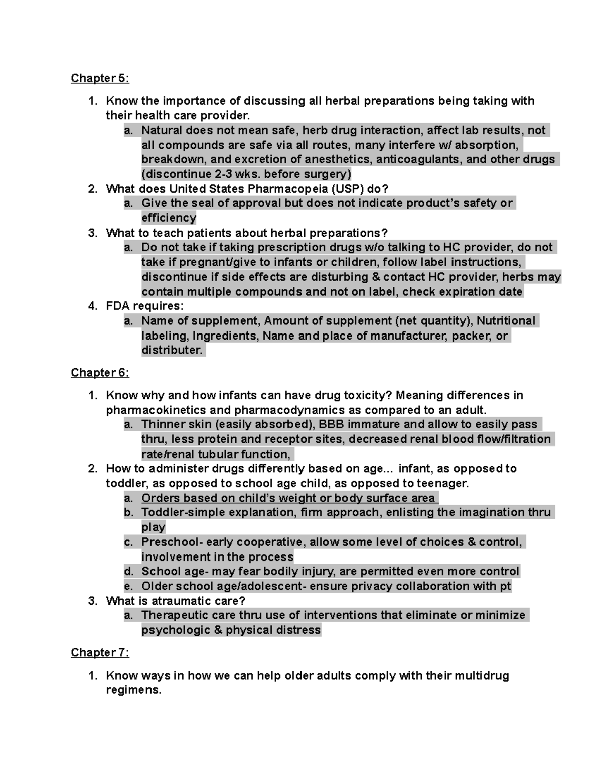 Study Guide for Pharm 1- Exam 2 - Chapter 5: Know the importance of ...