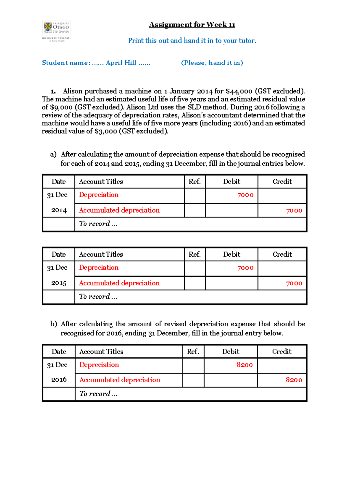 assignment 1st week class 11