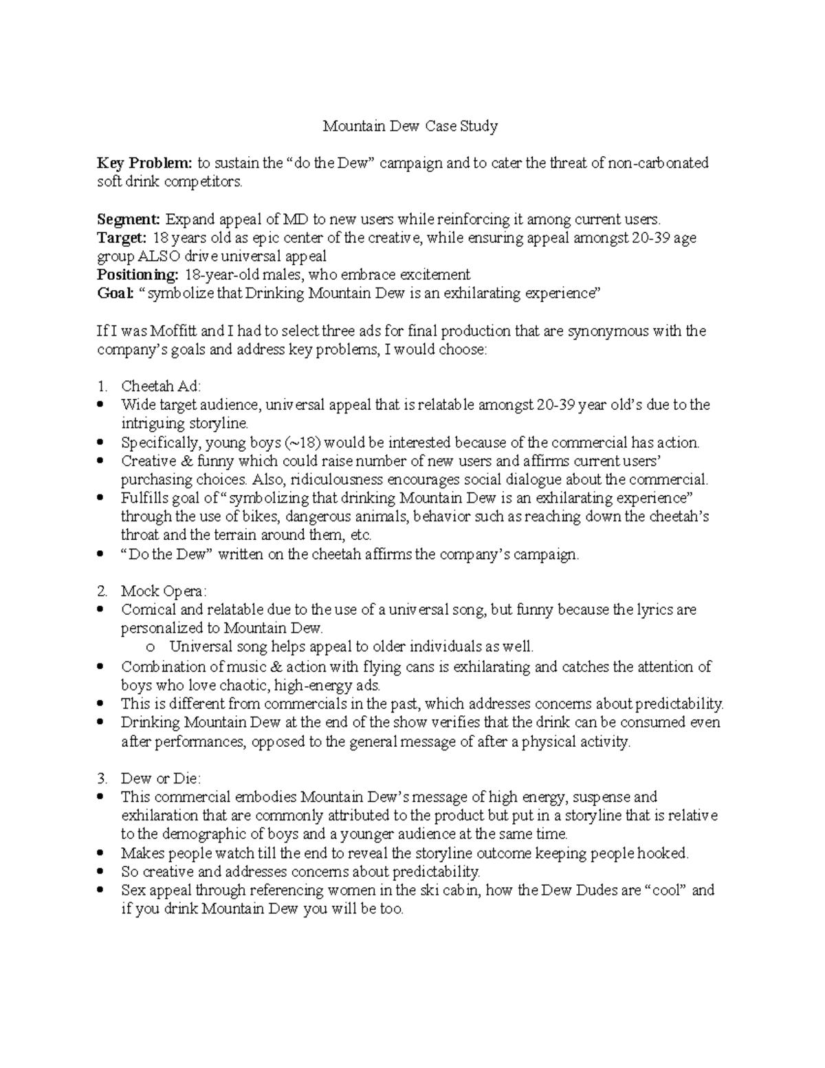 Mountain dew selecting new creative case study pdf picture