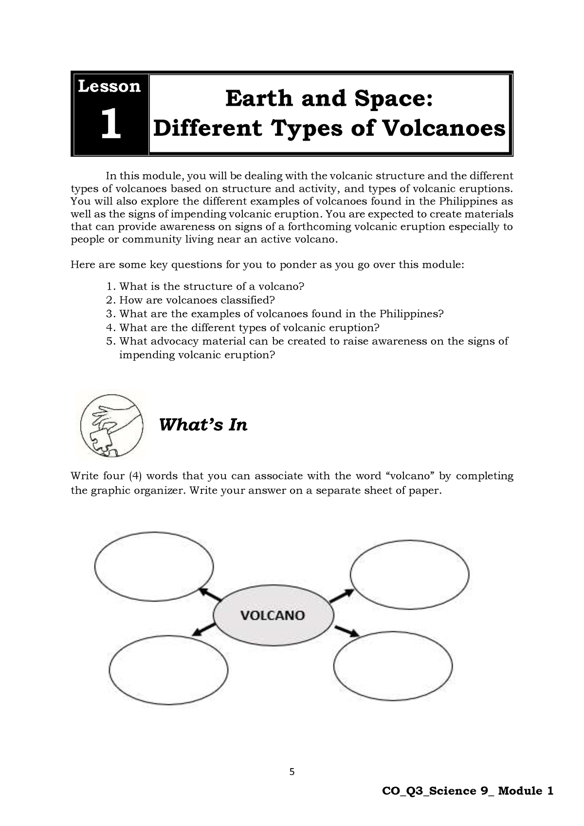 SCI9-Q3- Module 1 Student Copy - 5 Lesson 1 Earth And Space: Different ...